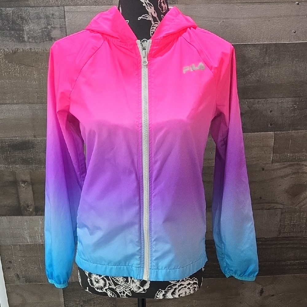 Fila Vibrant Pink and Blue Gradient Jacket